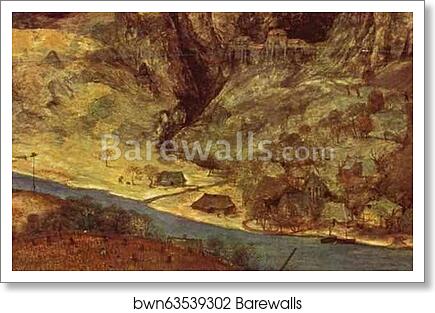 The Return of the Herd (November). Detail by Pieter Bruegel The Elder, Art Print