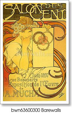 Salon Des Cent by Alphonse Mucha, Art Print