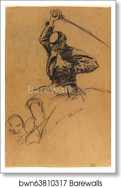 Cavalry Soldier with Sword on Horseback by Winslow Homer, Art Print