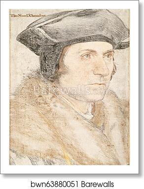 Sir Thomas More (1478 -1535) by Hans Holbein The Younger, Art Print