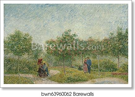 Garden in Montmarte with lovers by Vincent Van Gogh, Art Print
