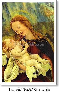 Nativity. Detail by Matthias Grünewald, Art Print