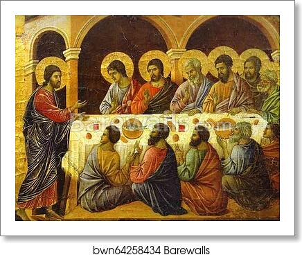 Maestà (back, crowning panel) Christ’s Appearance to the Apostles by Duccio Di Buoninsegna, Art Print Maestà (back, crowning panel) Christ’s Appearance to the Apostles by Duccio Di Buoninsegna, Art Print