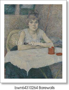 Young woman at a table, 'Poudre de riz' by Henri De Toulouse-Lautrec, Art Print