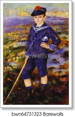 Young Boy on the Beach of Yport (Robert Nunès) by Pierre-Auguste Renoir, Art Print Young Boy on the Beach of Yport (Robert Nunès) by Pierre-Auguste Renoir, Art Print