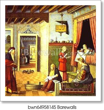 Birth of the Virgin by Vittore Carpaccio, Art Print