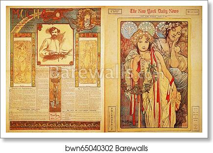 The New York Daily News by Alphonse Mucha, Art Print