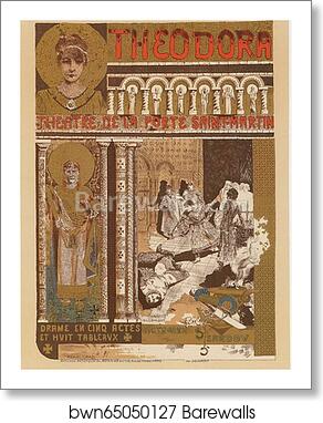 Le théâtre de la Porte-Saint-Martin, "Théodora" by Manuel Orazi, Art Print