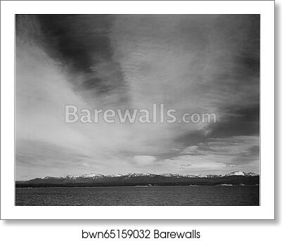 Wider strip of mountains, "Yellowstone Lake, Yellowstone National Park," Wyoming. Photographs of National Parks and Monuments, compiled 1941 - 1942, documenting the period ca. 1933 - 1942 by Ansel Adams (1902-1984), Art Print Wider strip of mountains, "Yellowstone Lake, Yellowstone National Park," Wyoming. Photographs of National Parks and Monuments, compiled 1941 - 1942, documenting the period ca. 1933 - 1942 by Ansel Adams (1902-1984), Art Print