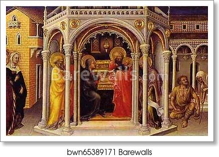The Presentation at the Temple. From the predella of the alterpiece in the Strozzi Chapel at the Church of Santa Trinita in Florence by Gentile Da Fabriano, Art Print The Presentation at the Temple. From the predella of the alterpiece in the Strozzi Chapel at the Church of Santa Trinita in Florence by Gentile Da Fabriano, Art Print