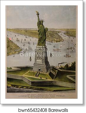 The Great Bartholdi Statue - Liberty Enlightening the World by Currier ...