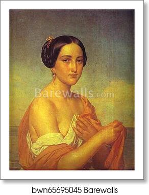 Portrait of an Italian Woman by Alexey Tyranov, Art Print