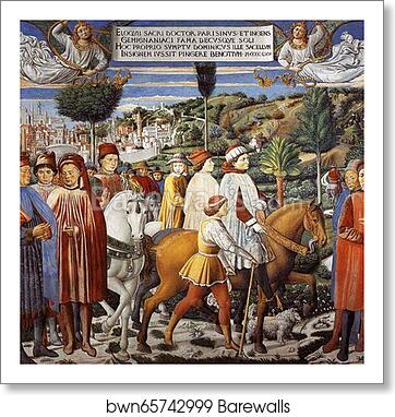 St. Augustine Departing for Milan by Benozzo Gozzoli, Art Print