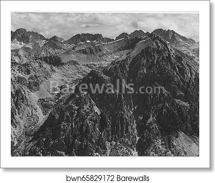 From Windy Point, Kings River Canyon (Proposed as a national park), California, 1936.  Photographs of National Parks and Monuments, compiled 1941 - 1942, documenting the period ca. 1933 - 1942 by Ansel Adams (1902-1984), Art Print