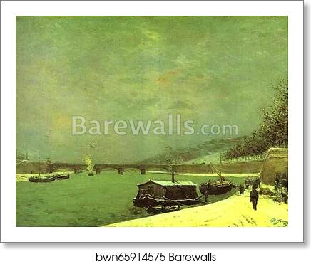 The Seine at the Pont d'Iena, Snowy Weather by Paul Gauguin, Art Print