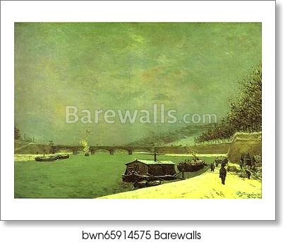 The Seine at the Pont d'Iena, Snowy Weather by Paul Gauguin, Art Print The Seine at the Pont d'Iena, Snowy Weather by Paul Gauguin, Art Print