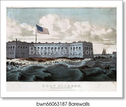Fort Pickens: Pensacola Harbor, Florida. Print shows Fort McRee on the right by Currier & Ives, Art Print Fort Pickens: Pensacola Harbor, Florida. Print shows Fort McRee on the right by Currier & Ives, Art Print