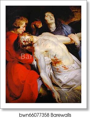 The Entombment. Detail by Peter Paul Rubens, Art Print