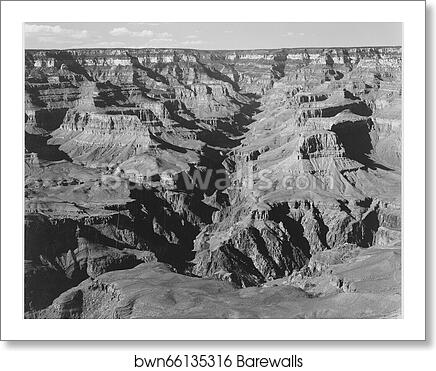 Lighter shadows, "Grand Canyon National Park," Arizona.  Photographs of National Parks and Monuments, compiled 1941 - 1942, documenting the period ca. 1933 - 1942 by Ansel Adams (1902-1984), Art Print
