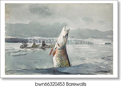 Pike, Lake St. John (Ouananiche Fishing) by Winslow Homer, Art Print Pike, Lake St. John (Ouananiche Fishing) by Winslow Homer, Art Print