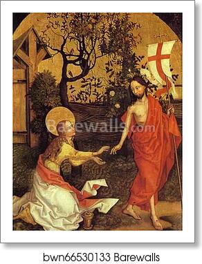 Noli me tangere. Detail by Martin Schongauer, Art Print