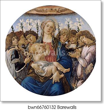Mary with the Child and Singing Angels by Sandro Botticelli, Art Print