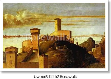 Pesaro Altarpiece. Background Landscape from the Coronation of the Virgin by Giovanni Bellini, Art Print Pesaro Altarpiece. Background Landscape from the Coronation of the Virgin by Giovanni Bellini, Art Print