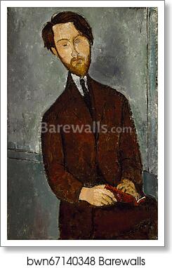 Léopold Zborowski by Amedeo Modigliani, Art Print