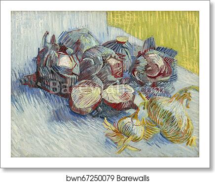 Red cabbages and onions by Vincent Van Gogh, Art Print