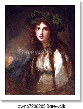 Emma Hamilton as a Bacchante by George Romney, Art Print