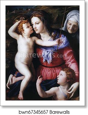 The Madonna and Child with the Infant St. John the Baptist and a Saint by Agnolo Bronzino, Art Print