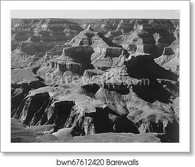 View of rock formations, "Grand Canyon National Park," Arizona. Photographs of National Parks and Monuments, compiled 1941 - 1942, documenting the period ca. 1933 - 1942 by Ansel Adams (1902-1984), Art Print View of rock formations, "Grand Canyon National Park," Arizona. Photographs of National Parks and Monuments, compiled 1941 - 1942, documenting the period ca. 1933 - 1942 by Ansel Adams (1902-1984), Art Print