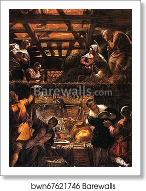 Adoration of the Shepherds by Jacopo Robusti, Called Tintoretto, Art Print Adoration of the Shepherds by Jacopo Robusti, Called Tintoretto, Art Print