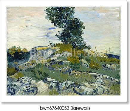 The Rocks / Rocks with Oak Tree by Vincent Van Gogh, Art Print