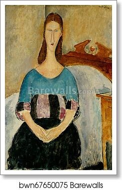 Portrait of Jeanne Hebuterne, Seated, 1918 by Amedeo Modigliani, Art Print