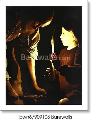 St. Joseph the Carpenter. Detail by Georges De La Tour, Art Print St. Joseph the Carpenter. Detail by Georges De La Tour, Art Print