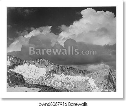 Clouds - White Pass, Kings River Canyon (Proposed as a national park), California, 1936.  Photographs of National Parks and Monuments, compiled 1941 - 1942, documenting the period ca. 1933 - 1942 by Ansel Adams (1902-1984), Art Print