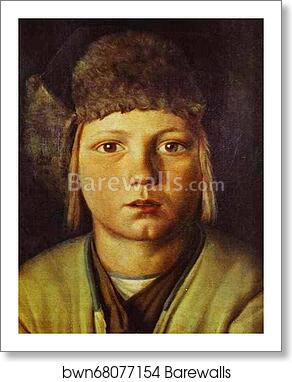 Portrait of a Peasant Boy by Grigoriy Soroka, Art Print