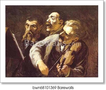 Three Amateur Musicians by Honoré Daumier, Art Print