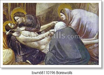 Lamentation. Detail by Giotto, Art Print