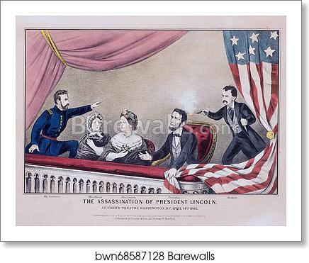 Assassination of Abraham Lincoln, 1865 by Currier & Ives, Art Print