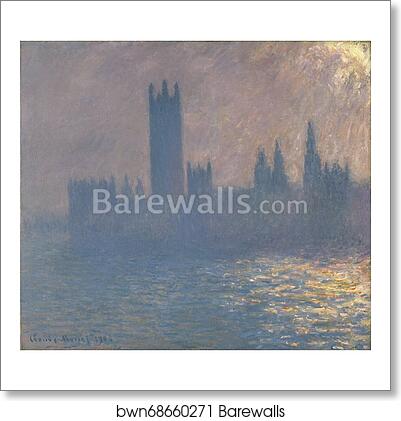 Houses of Parliament, Sunlight Effect (Le Parlement, effet de soleil) by Claude Monet, Art Print Houses of Parliament, Sunlight Effect (Le Parlement, effet de soleil) by Claude Monet, Art Print