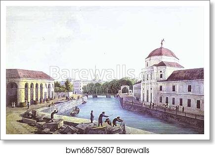 View of the Moika by the Building of the Stables Department in St. Petersburg by Andrey Martynov, Art Print