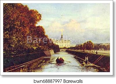 View of the St. Michael Palace in St. Petersburg from the Swan Canal by Alexey Bogoliubov, Art Print View of the St. Michael Palace in St. Petersburg from the Swan Canal by Alexey Bogoliubov, Art Print