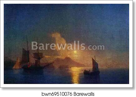 The Bay of Naples by Moonlight by Ivan Aivazovsky, Art Print