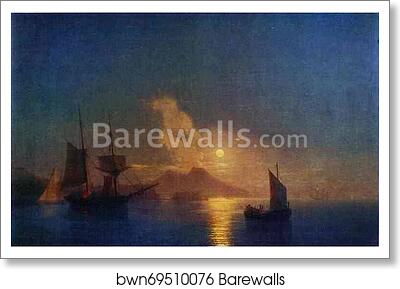 The Bay of Naples by Moonlight by Ivan Aivazovsky, Art Print The Bay of Naples by Moonlight by Ivan Aivazovsky, Art Print