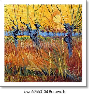 Willows at Sunset by Vincent Van Gogh, Art Print