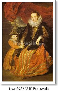 Portrait of Susanna Fourment and Her Daughter by Sir Anthony Van Dyck, Art Print