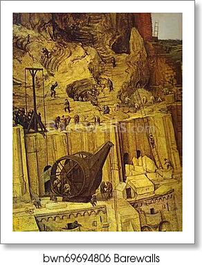The Tower of Babel. Detail by Pieter Bruegel The Elder, Art Print