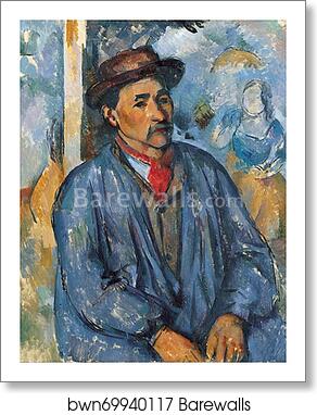 Man in a Blue Smock by Paul Cézanne, Art Print